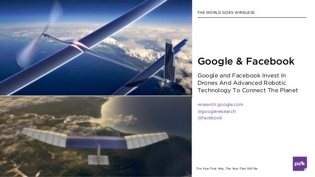 The Year That Was, The Year That Will Be
Google and Facebook Invest In
Drones And Advanced Robotic
Technology To Connect T...