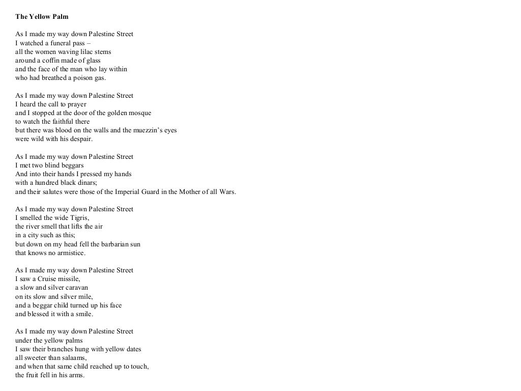 Yellow palm by robert minhinnick essay 02 image