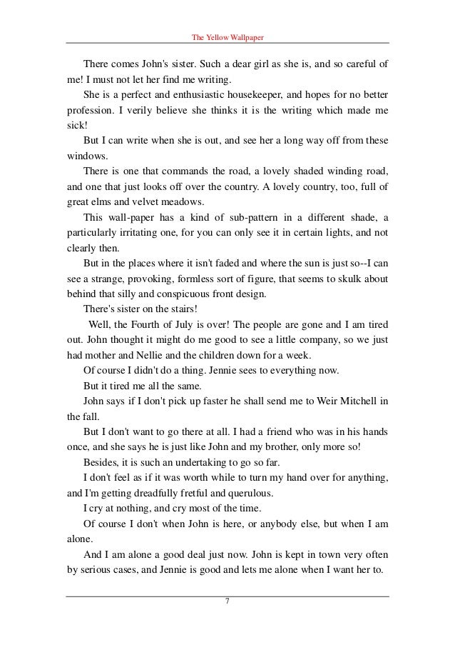 charlotte gilman the yellow wall paper The yellow wallpaper by charlotte perkins gilman (1860-1935) read by: michelle sullivan dr bernstein's intro to symbols in the yellow wallpaper by charlotte perkins gilman - duration: 9:25. charlotte gilman the yellow wall paper The yellow wallpaper by charlotte perkins gilman (1860-1935) read by: michelle sullivan dr bernstein's intro to symbols in the yellow wallpaper by charlotte perkins gilman - duration: 9:25.