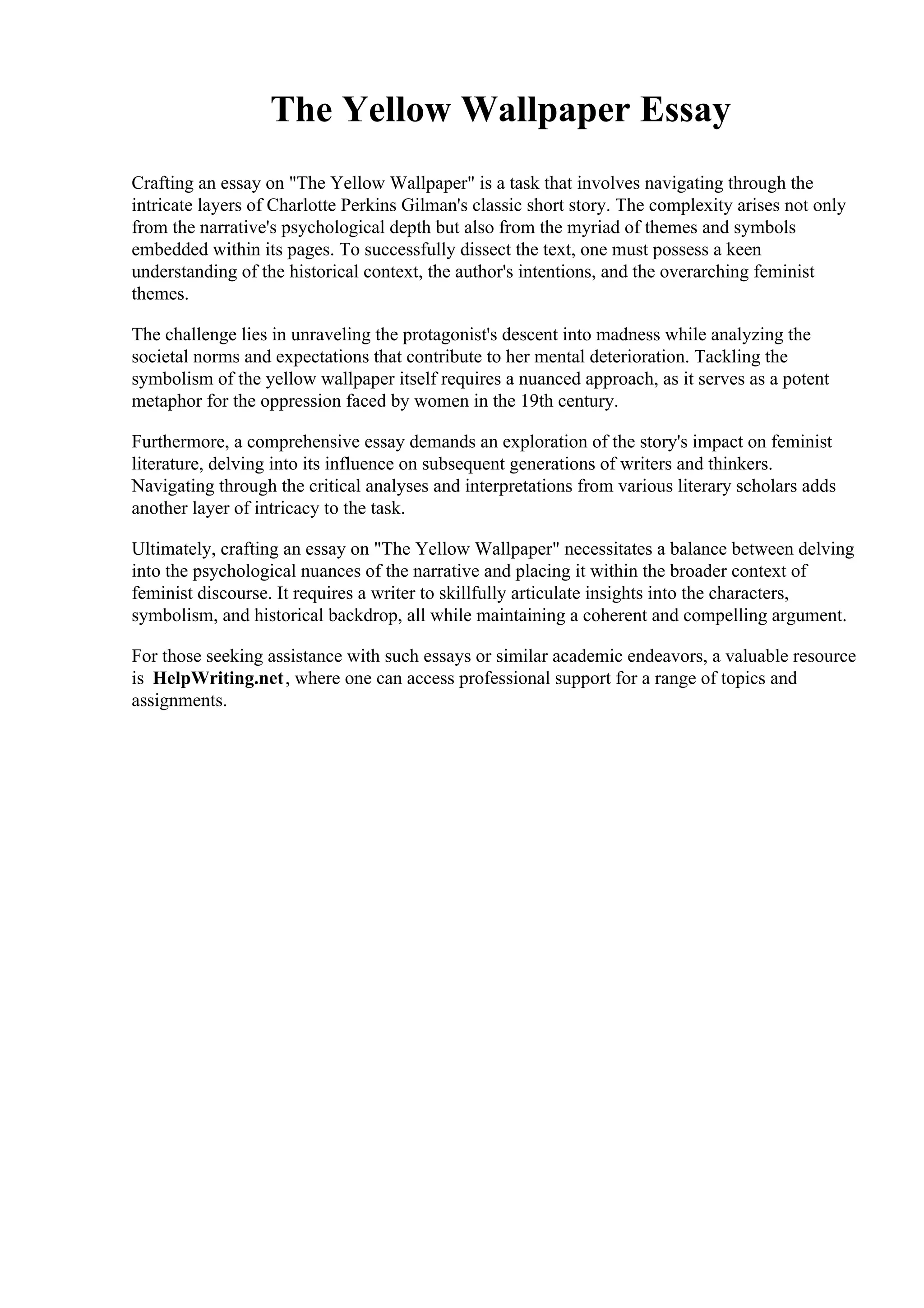 The Yellow Wallpaper Essay.pdf