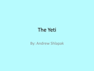 The Yeti

By: Andrew Shlapak
 