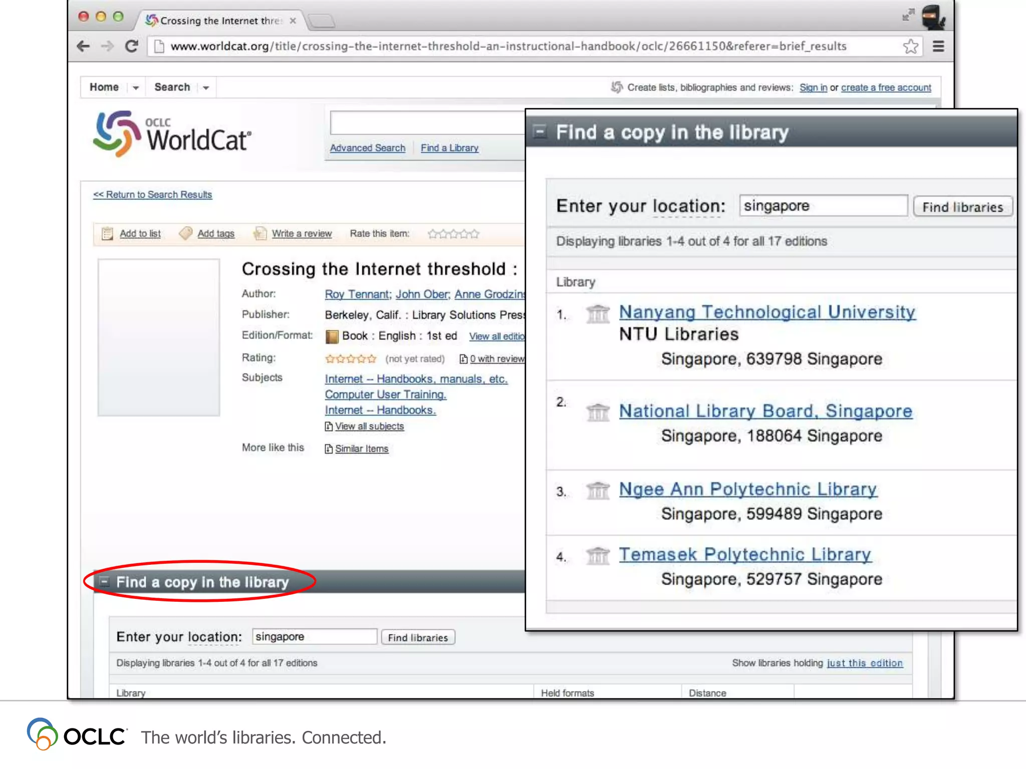 The world’s libraries. Connected.

 