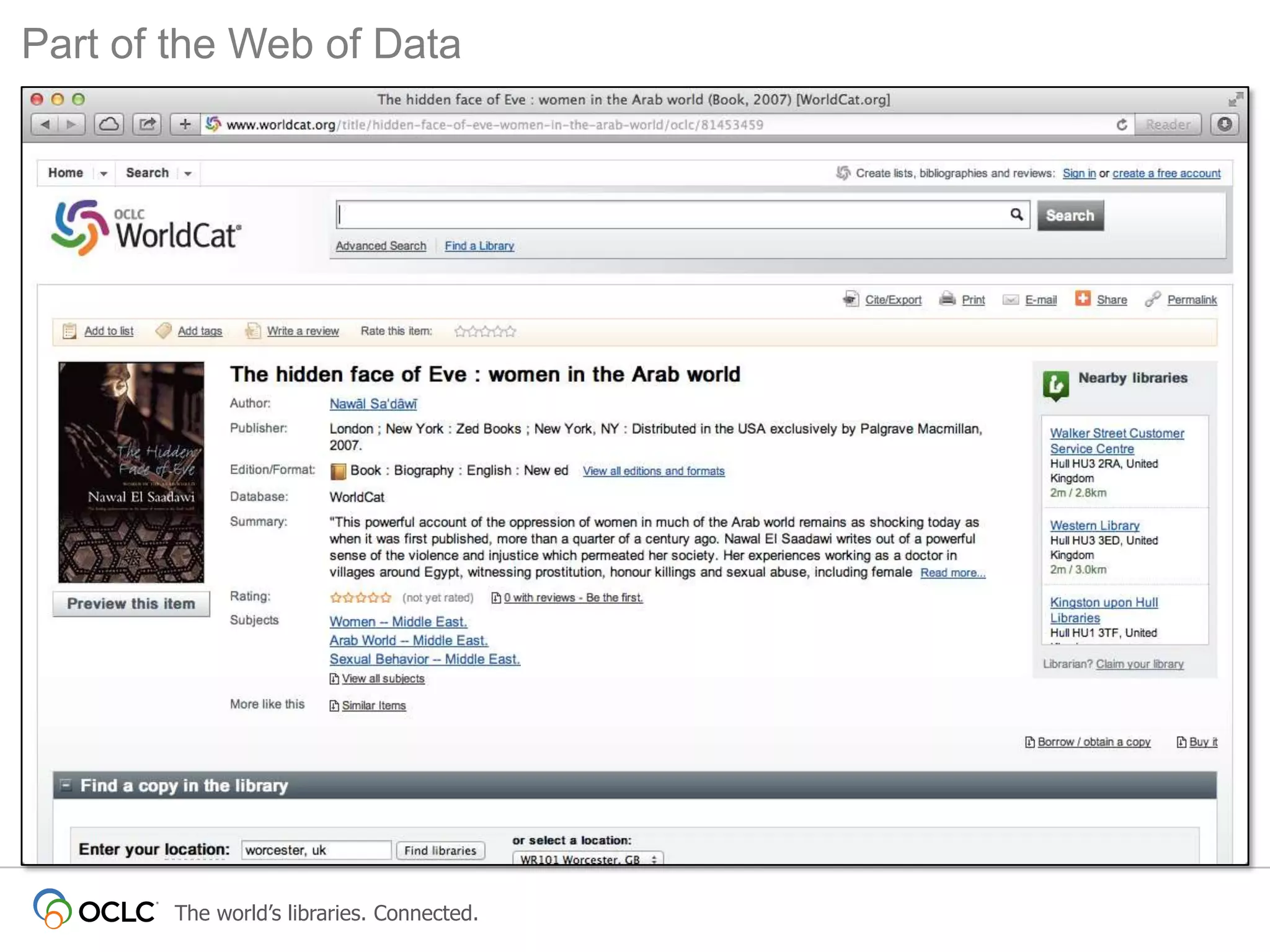 Part of the Web of Data

The world’s libraries. Connected.

 