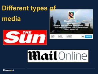 Different types of
media
 