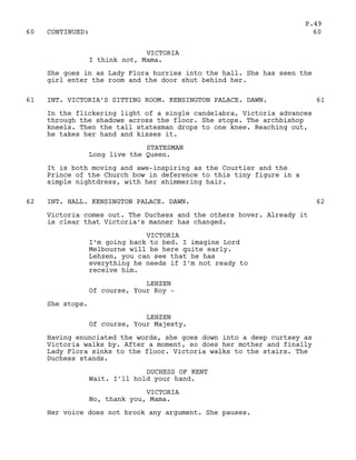 Victoria In Script The young victoria script | PDF