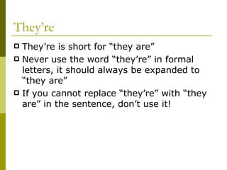 They're, Their, and There presentation | PPT