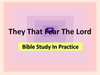 They That Fear The Lord
 
