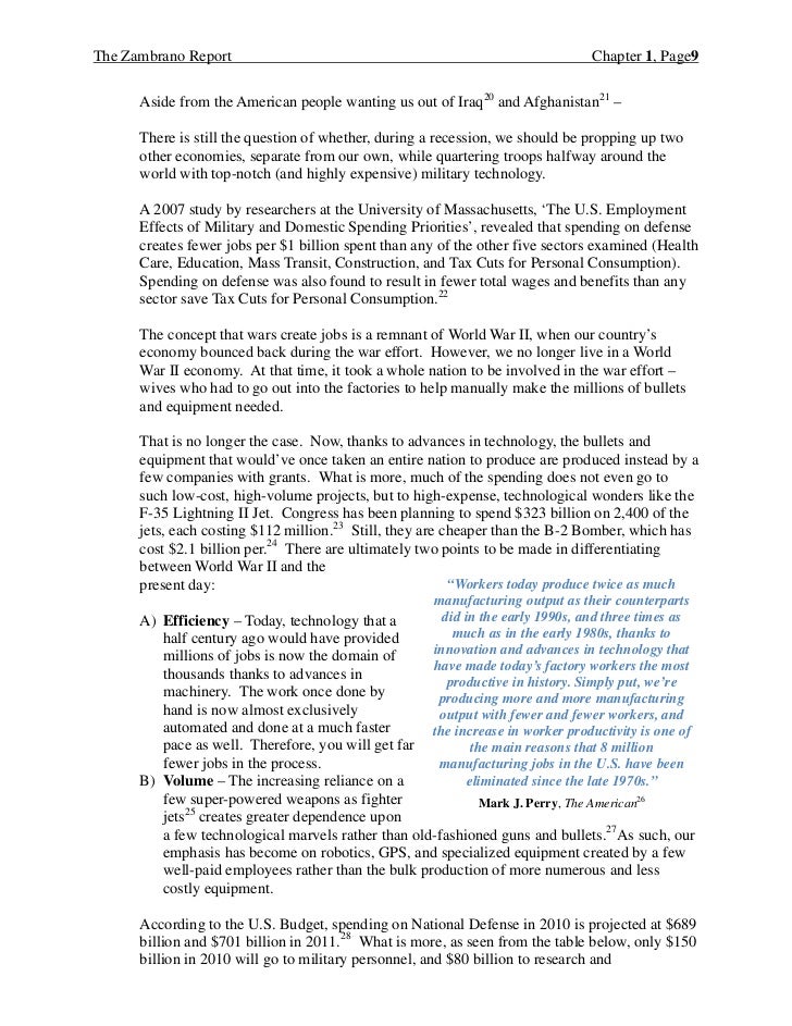 The Zambrano Report                                                             Chapter 1, Page9      Aside from the Ameri...