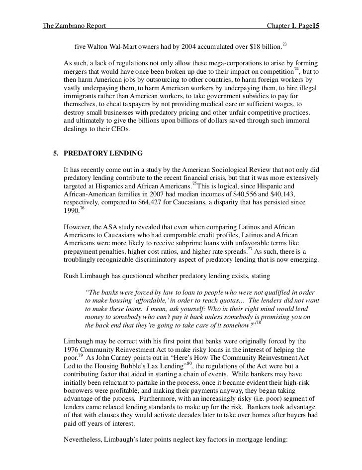 The Zambrano Report                                                             Chapter 1, Page15         five Walton Wal-...