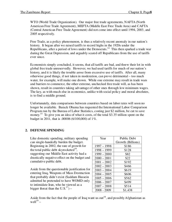The Zambrano Report                                                              Chapter 1, Page8      WTO (World Trade Or...