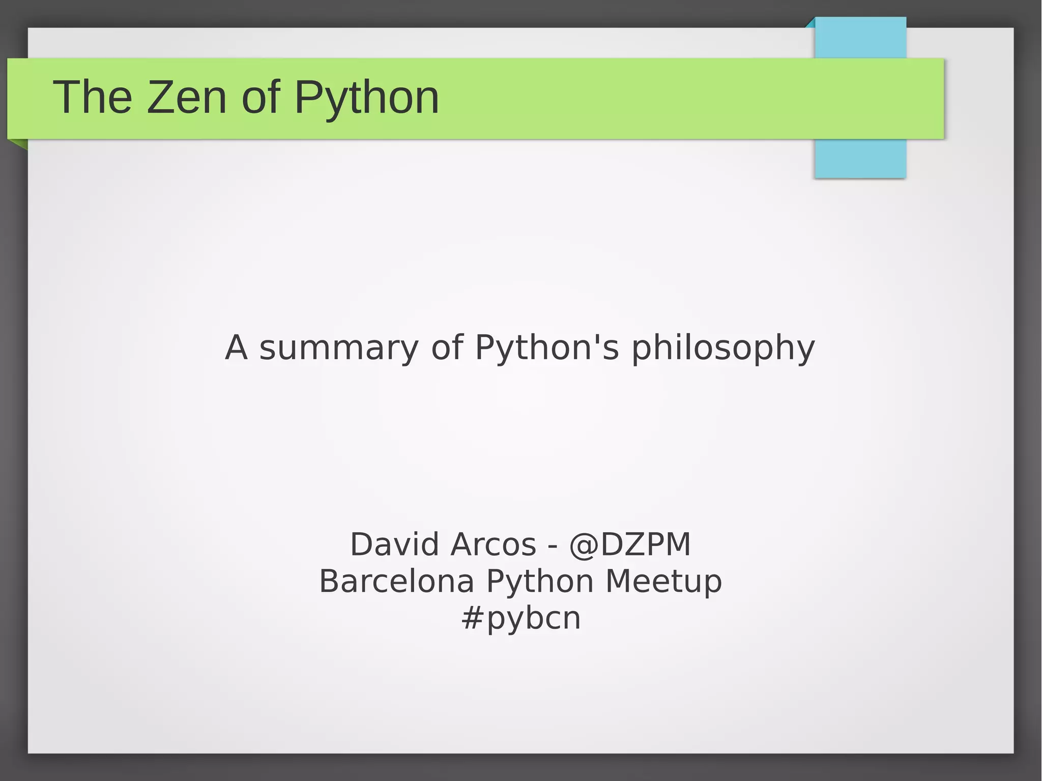 The Zen of Python | PPT