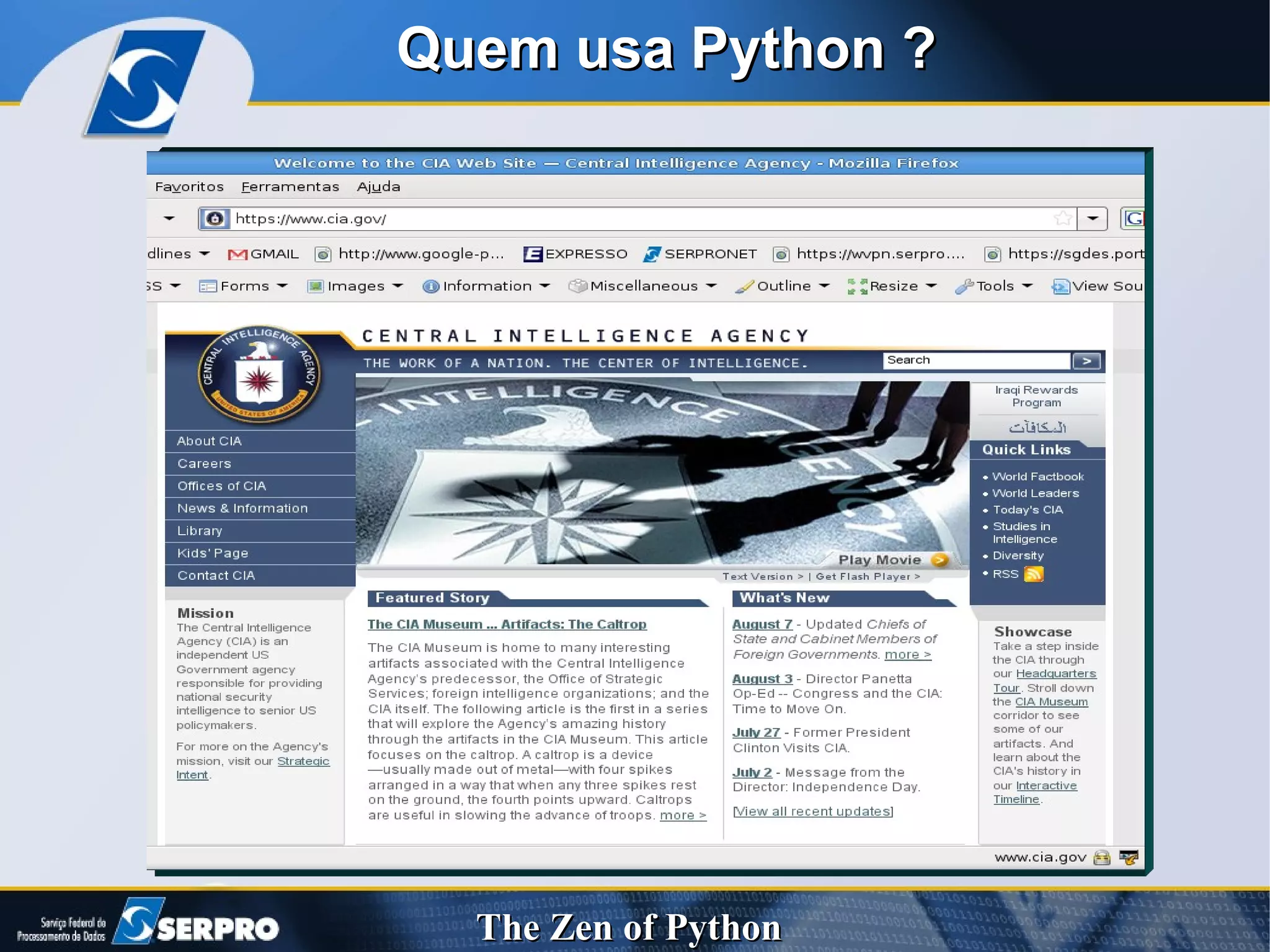 Quem usa Python ? 