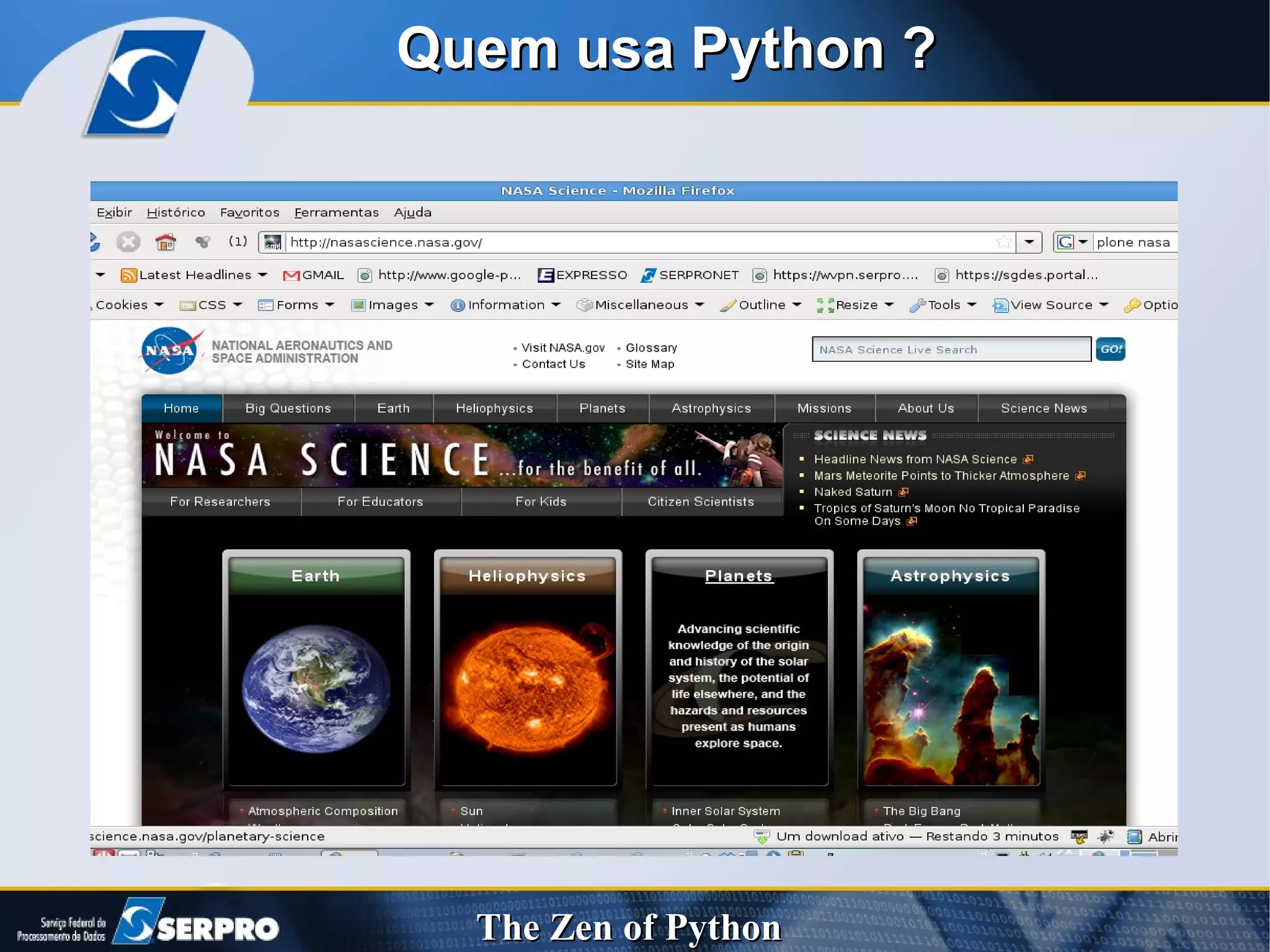 Quem usa Python ? 
