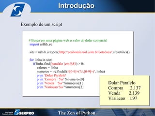 Introdução Exemplo de um script 