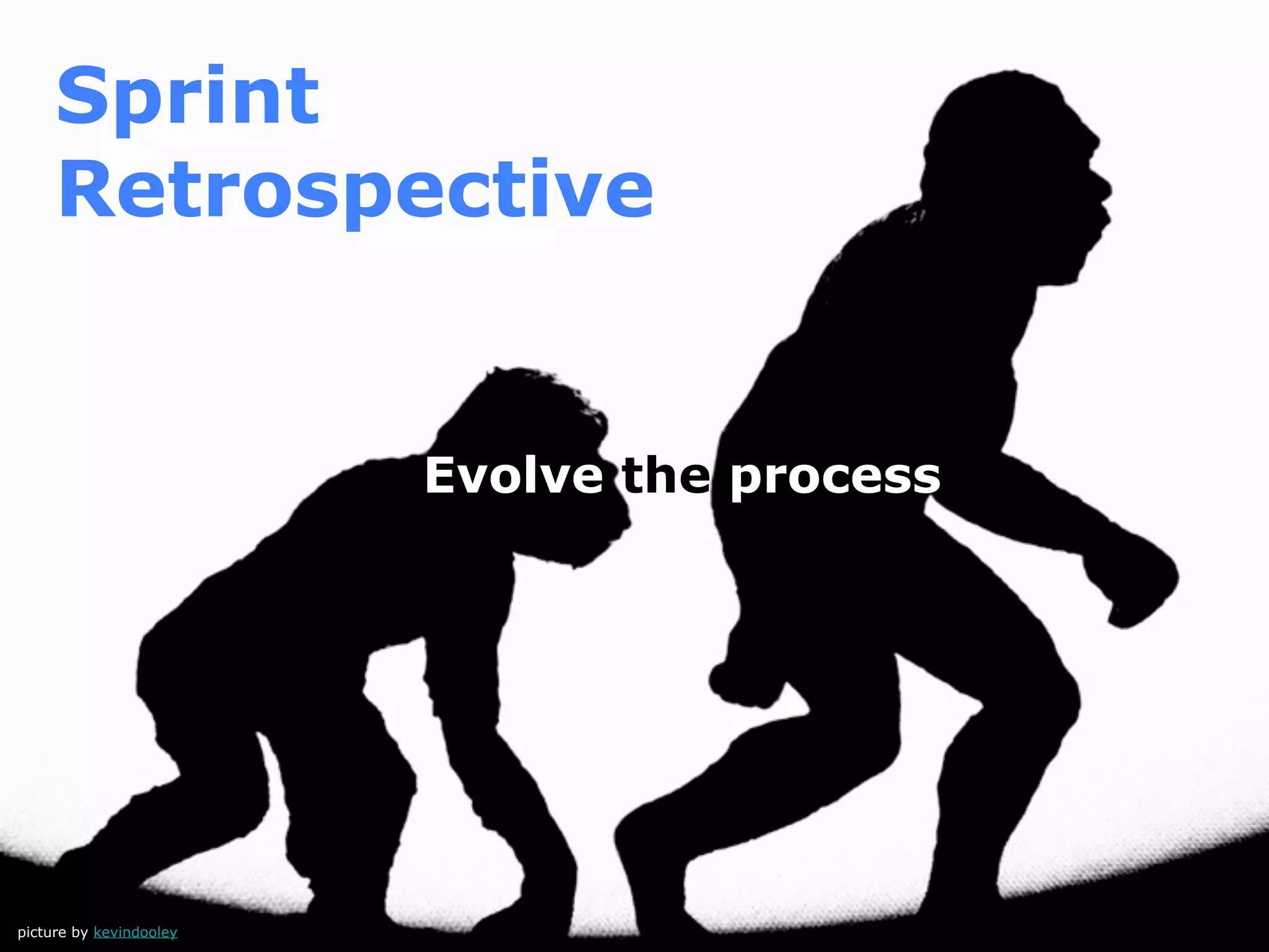 Sprint
     Retrospective


                         Evolve the process




picture by kevindooley
 
