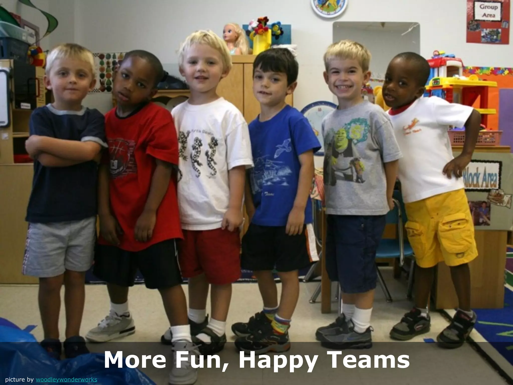 More Fun, Happy Teams
picture by woodleywonderworks
 