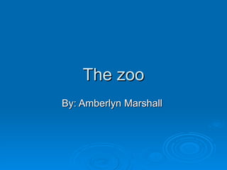 The zoo By: Amberlyn Marshall  