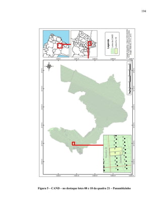 194
Figura 5 – CAND – no destaque lotes 08 e 10 da quadra 21 – Panambizinho
 