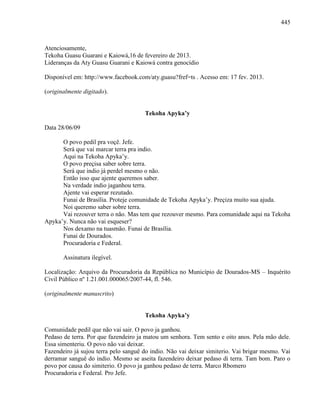 COLONIALISMO, TERRITÓRIO E TERRITORIALIDADE: a luta pela terra dos Guarani e Kaiowa em Mato Grosso do Sul