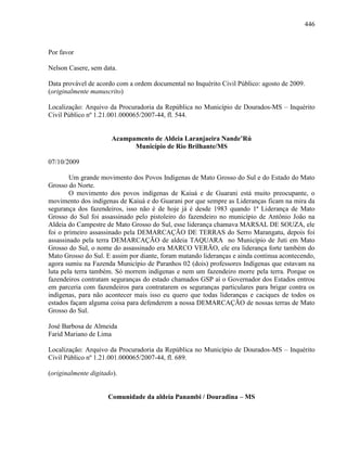 COLONIALISMO, TERRITÓRIO E TERRITORIALIDADE: a luta pela terra dos Guarani e Kaiowa em Mato Grosso do Sul