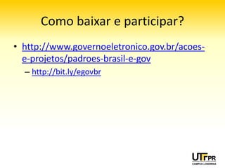 O que ainda falta avançar?
• Envolvimento
  – Integrar TI e Assessorias de Comunicação
  – Com o uso de bons SGC (Sistemas Gerenciadores
    de Conteúdos) fazer com que os próprios
    detentores de informações e condução dos
    processos publiquem e atualizem conteúdo nos
    sítios.
    • Plone, Joomla, Wordpress, etc...
 