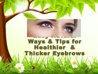 Easy Natural
Ways & Tips for
Healthier &
Thicker Eyebrows
 