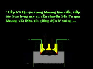 • CÊp h¬i Ðp vµo trong khoang lµmviÖc, tiÕp
tôc ®µo b»ng m¸y vµ vËn chuyÓn ®Êt lªn qua
khoang vËt liÖu. §èt giÕng dÇn h¹ xuèng ...
 