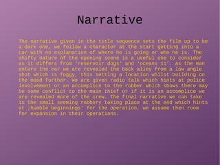 Thief Title Sequence analysis | ODP
