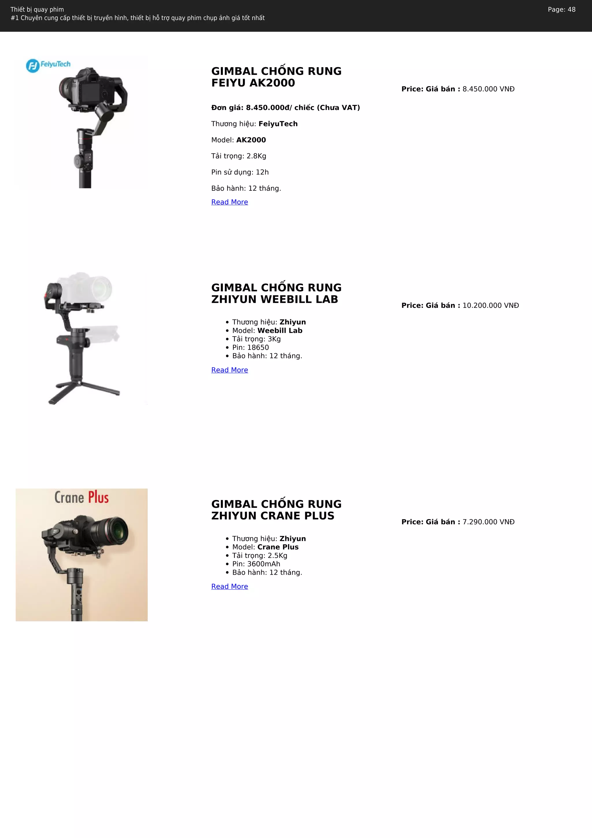 Thiet bi phong quay CATALOG PDF