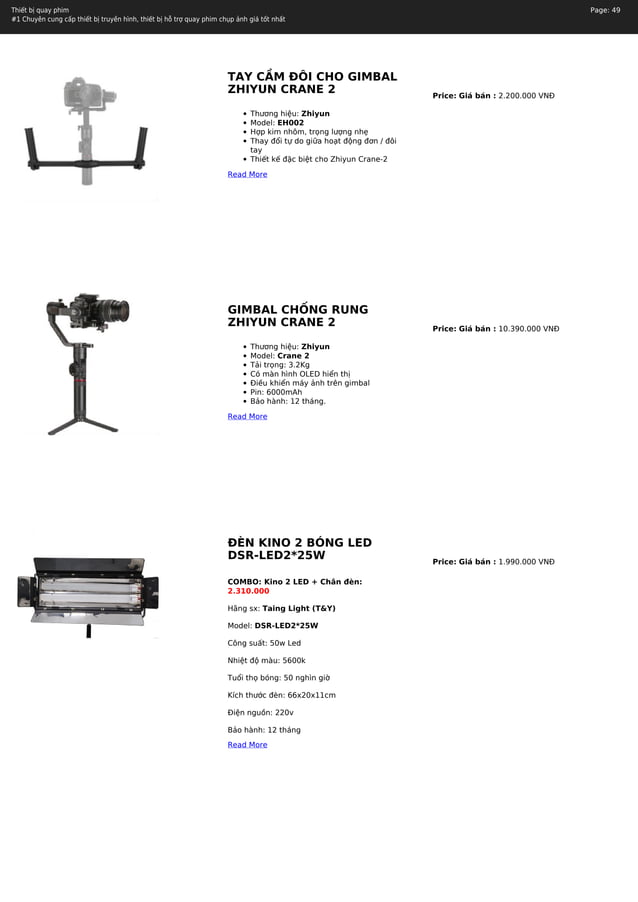 Thiet bi phong quay CATALOG PDF