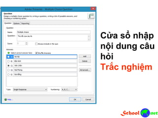 Cửa sổ nhập nội dung câu hỏi Trắc nghiệm