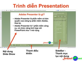 Trình diễn Presentation Nội dung Slide Show Thanh điều khiển SideBar - Thanh mục lục nội dung
