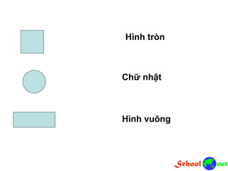 Hình tròn
Chữ nhật
Hình vuông
 