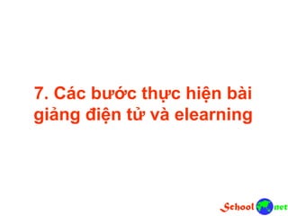 7. Các bước thực hiện bài
giảng điện tử và elearning
 