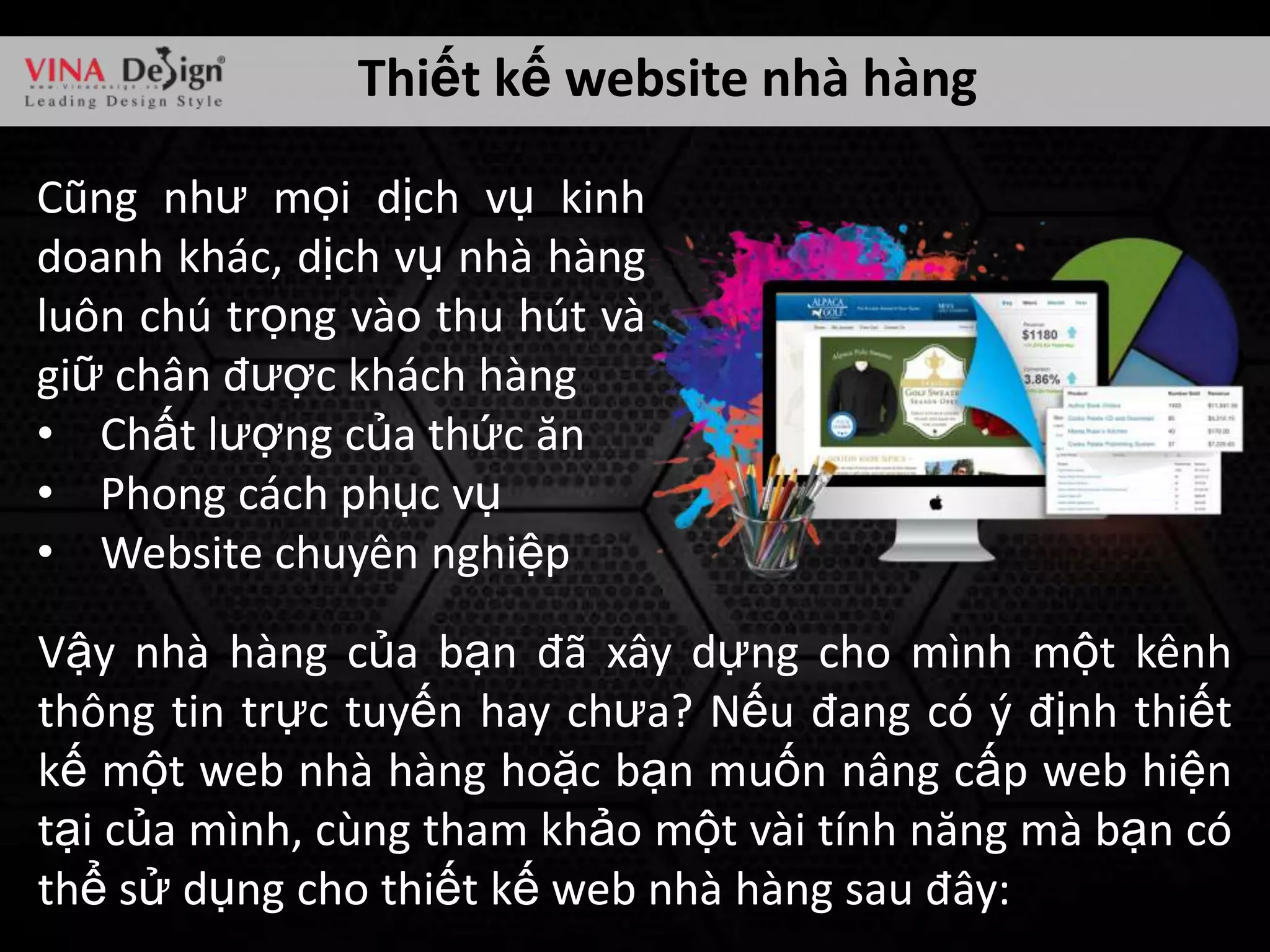 Thiet Ke Web Nha Hang PPTX Thiet ke web nha hang pptx