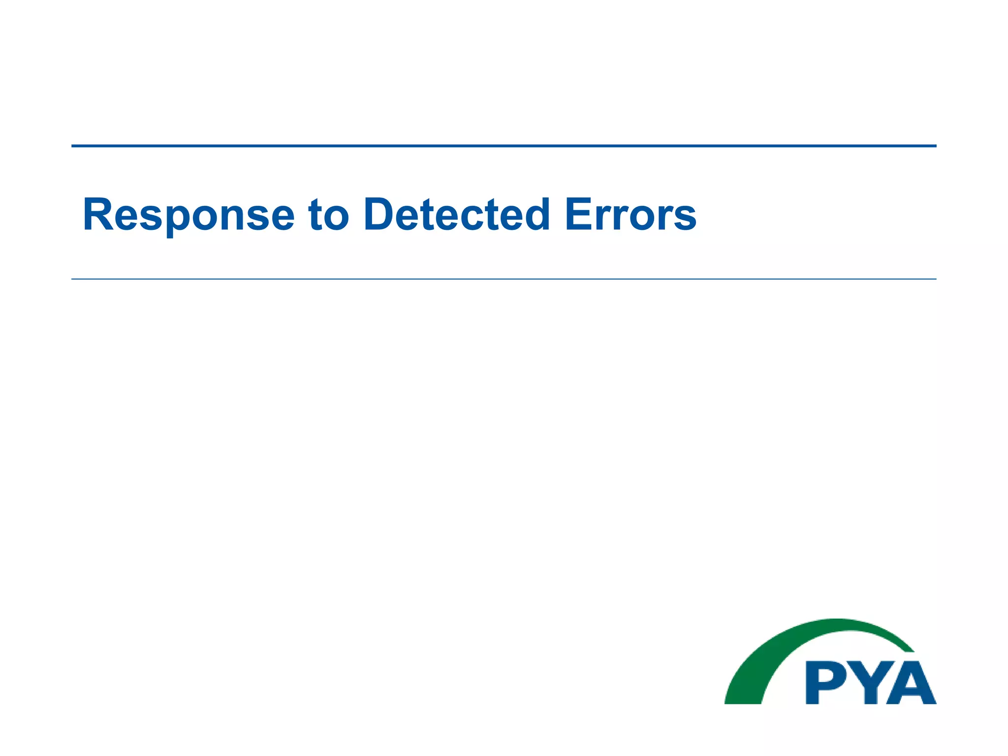 Response to Detected Errors
 