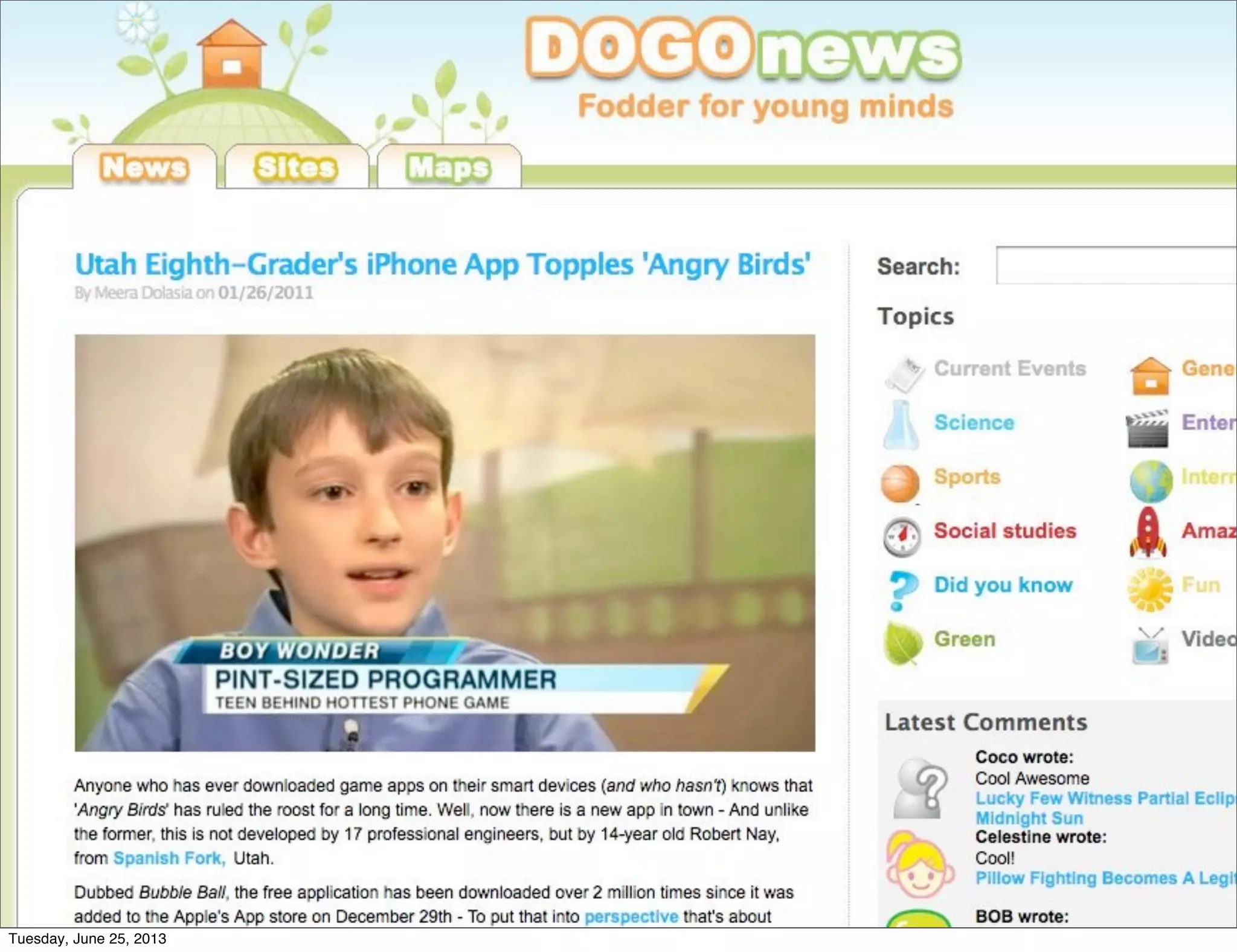 Tuesday, June 25, 2013
 