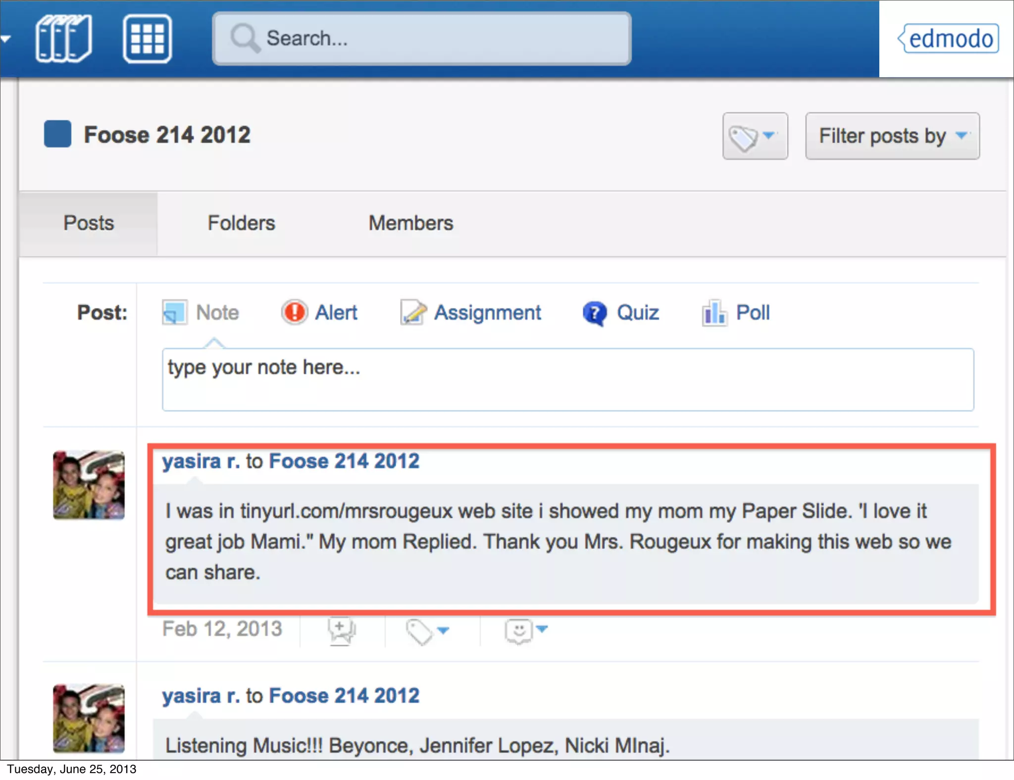 Tuesday, June 25, 2013
 