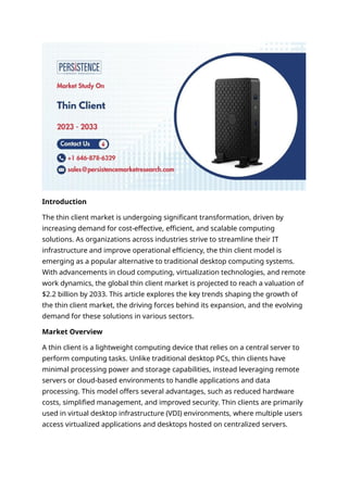 Driving Factors in the Thin Client Market | DOCX