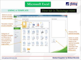 Microsoft Excel
USING A TEMPLATE

 