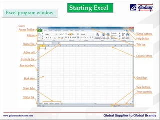 Excel program window

Starting Excel

 