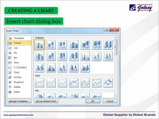 CREATING A CHART

Insert chart dialog box

 
