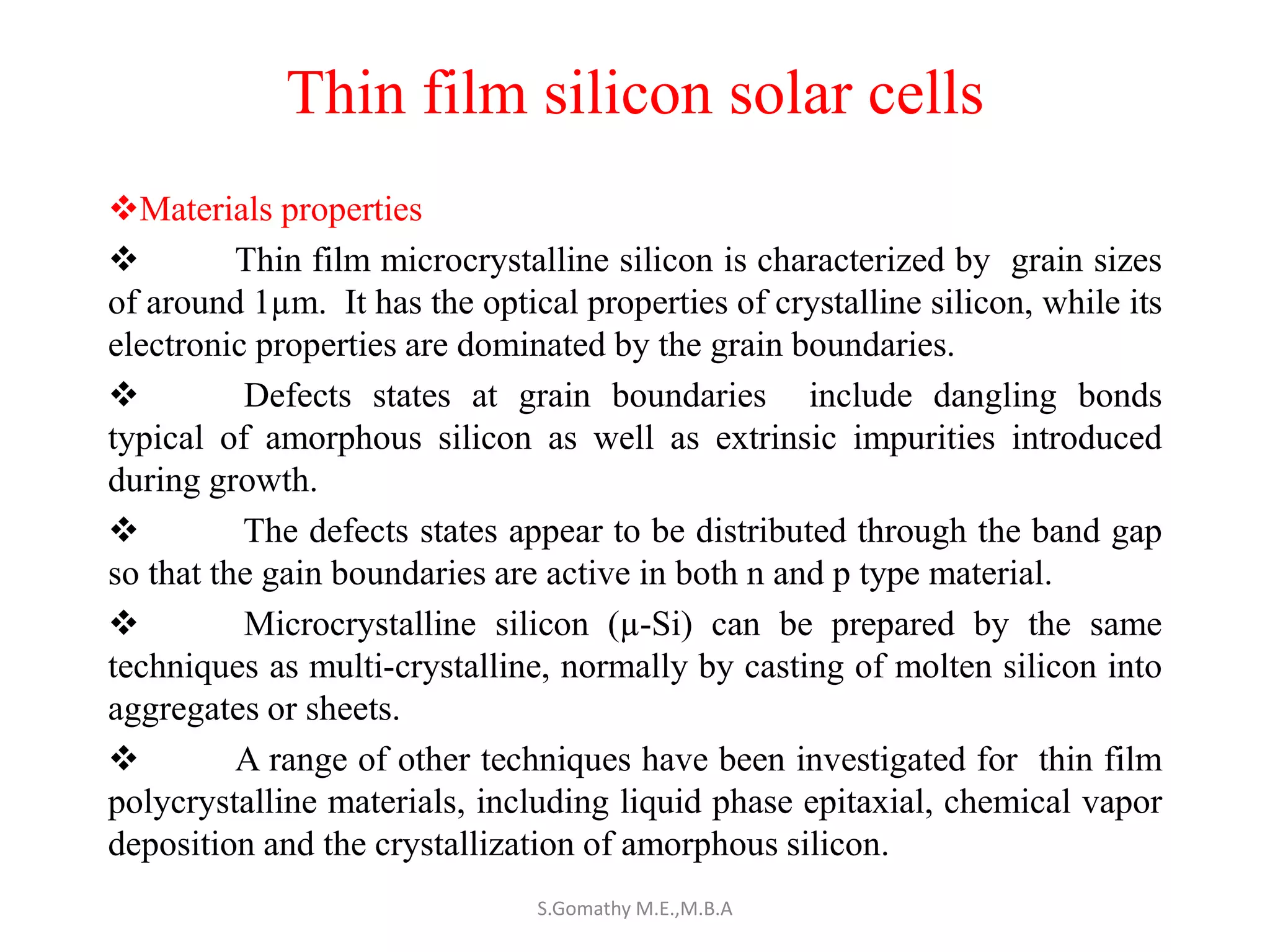 Thin film solar cells | PDF