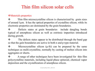 Thin film solar cells | PDF