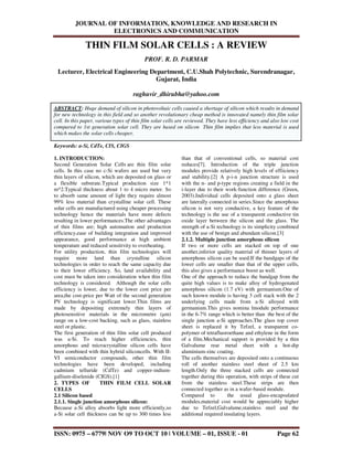 Thin film solar cells a review | PDF