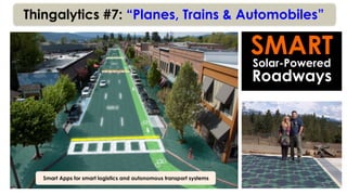 Thingalytics #7: “Planes, Trains & Automobiles”
SMARTSolar-Powered
Roadways
Smart Apps for smart logistics and autonomous transport systems
 