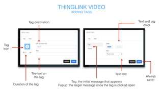 THINGLINK VIDEO
ADDING TAGS
1. Choose a time in the video to add your tag
2. Click “ADD
NEW TAG”
 
