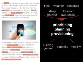 time
sleep
monitor
schedule
location
awareness
building
control
mobilitycapacity
weather
prioritising
planning
provisioning
 