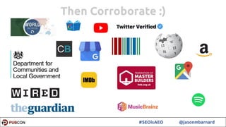 35#SEOisAEO @jasonmbarnard
Then Corroborate :)
 