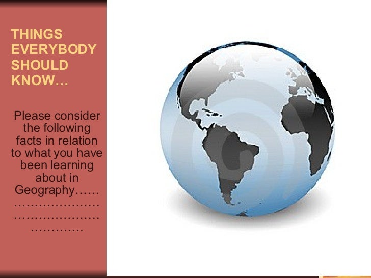 Things Everybody Should Know